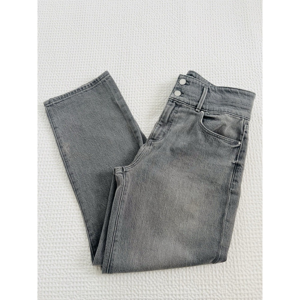 ANN TAYLOR‎ Womens The Straight Crop Gray Denim Jeans 77% Cotton Size 4 MSRP $98